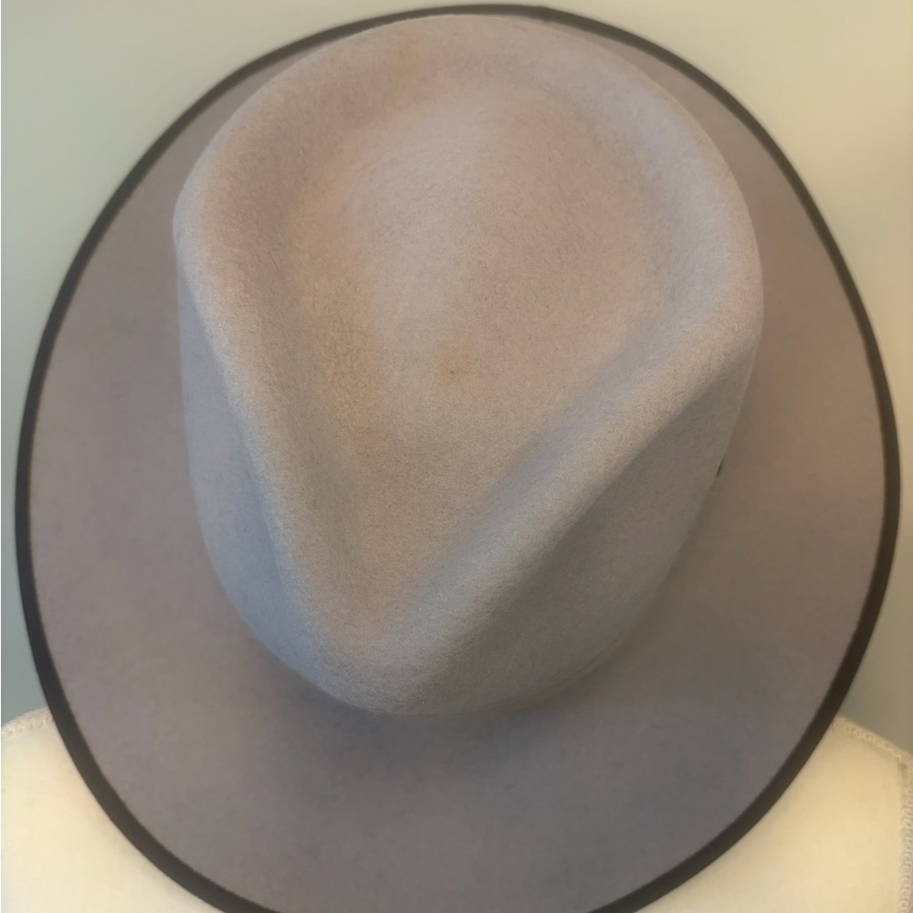 Goorin Bros. Grey wool Fedora / Black Trim / Classic Wide Brim / Sz M - Picture 5 of 6